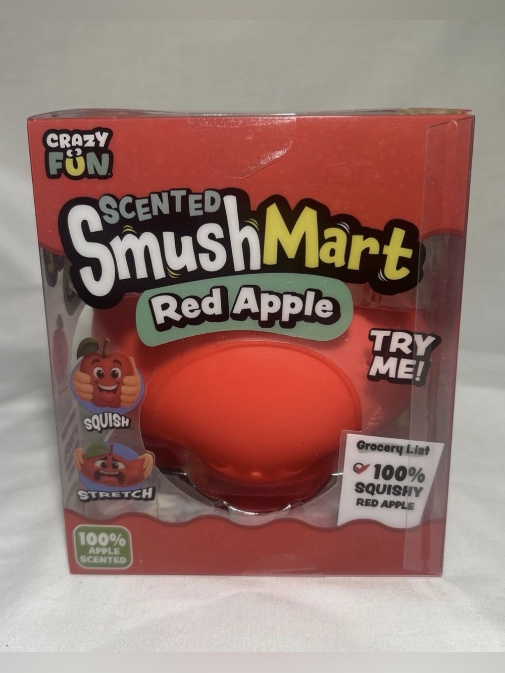 Crazy Fun Smush Mart Red Apple Squishy Toy Viral Scented